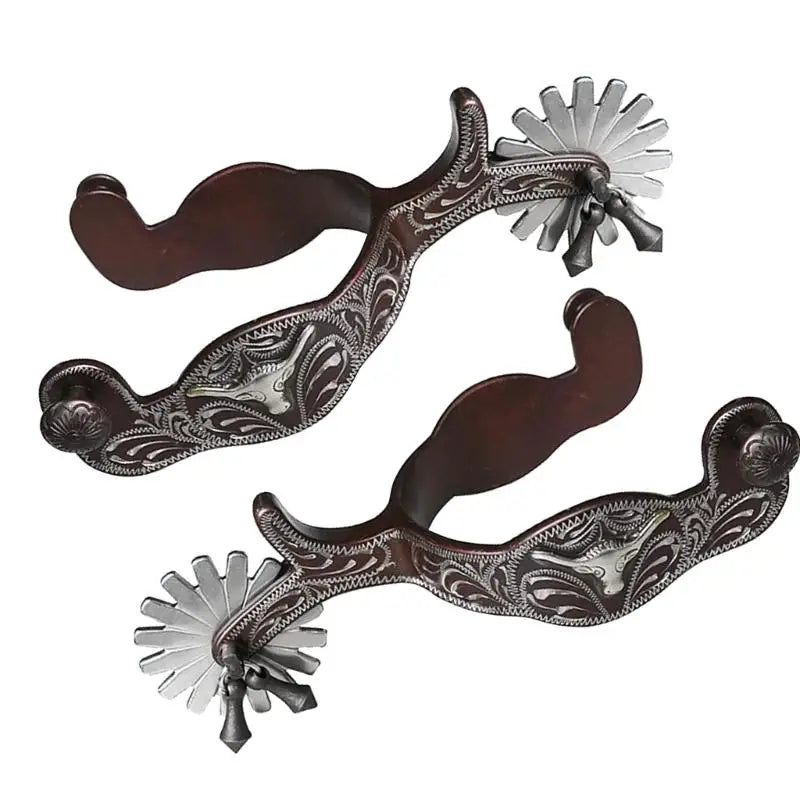 R6FE Metal Horse Spur Western Cowboy Horse Spur Horse Boot Spur Decoration for Equestrians Competition Entertainment