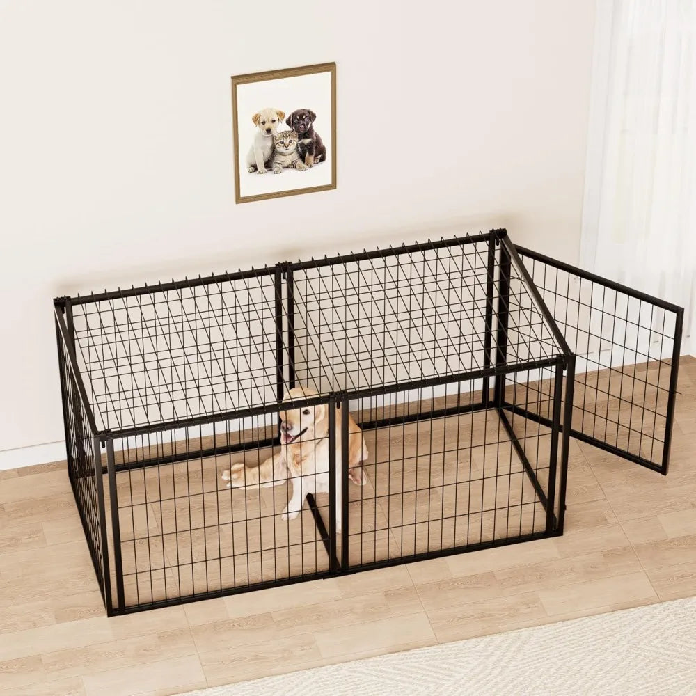 63" Heavy Duty Dog Crate Large Dog cage Strong Metal Dog Kennels and Crates for Large Dogs Black.63 L x 29.9" W x 31.9" H.