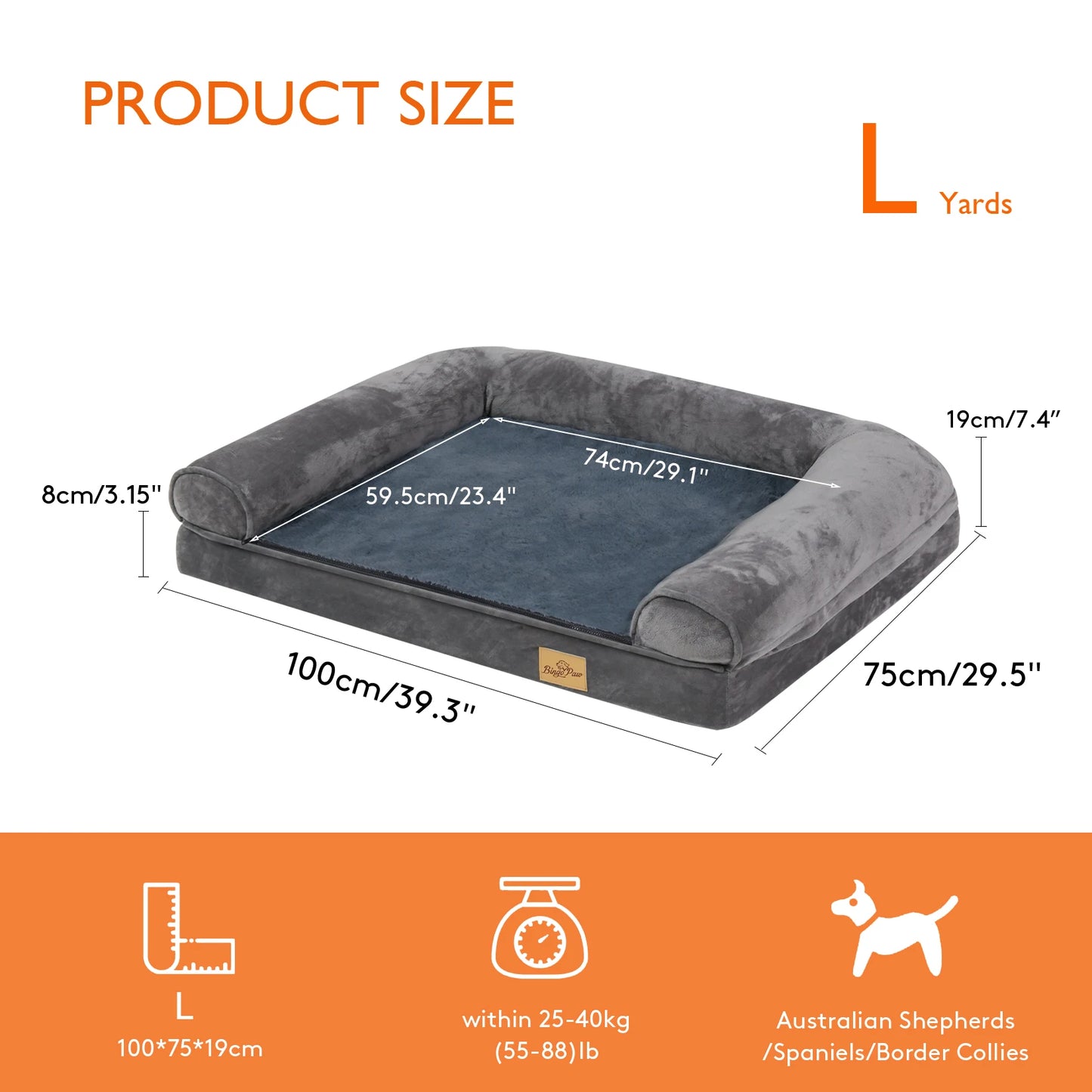 Extra Large Orthopedic Dog Bed With Removable Washable Cover