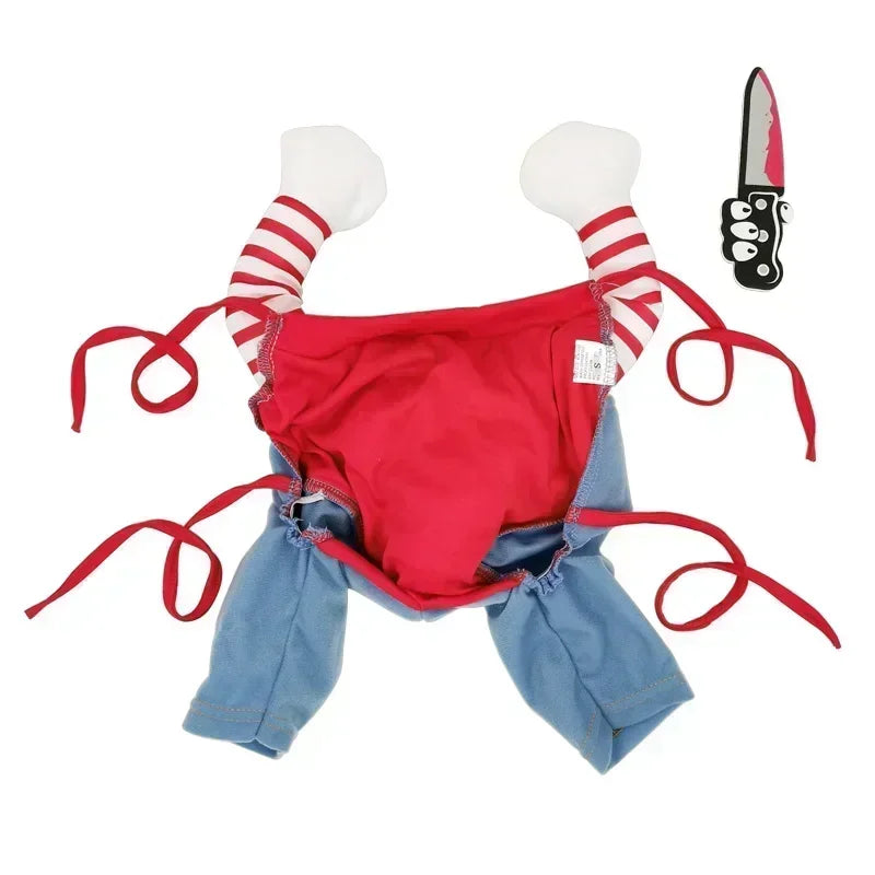 Halloween Dog Costumes Funny Pet Clothes Adjustable Dog Cosplay Costume Sets Novelty Clothing For Medium Large Dogs Bulldog Pug