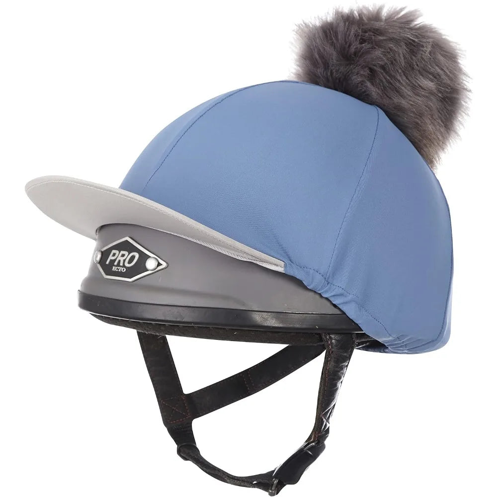 Pom Pom Horse Riding Hat Silk With Four Way Stretch