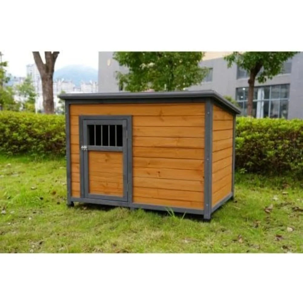 Large Dog House Outdoor Weatherproof Wooden Dog Kennel, Dog Houses for Large Dogs Outside with XL XLarge House Doghouse