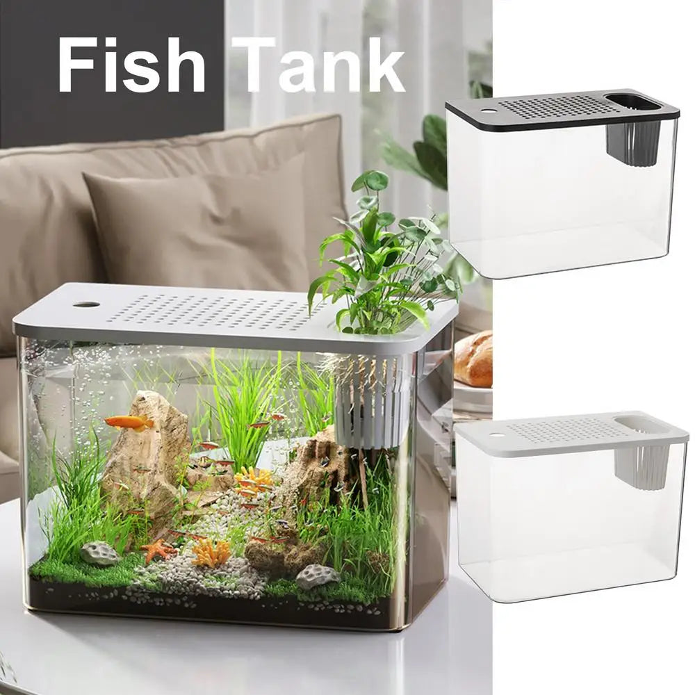 Betta Aquarium Tank Transparent Turtle Tank Aquarium Fish Bowls Small Aquariums Decorative Compact Tank For Turtle Breeding