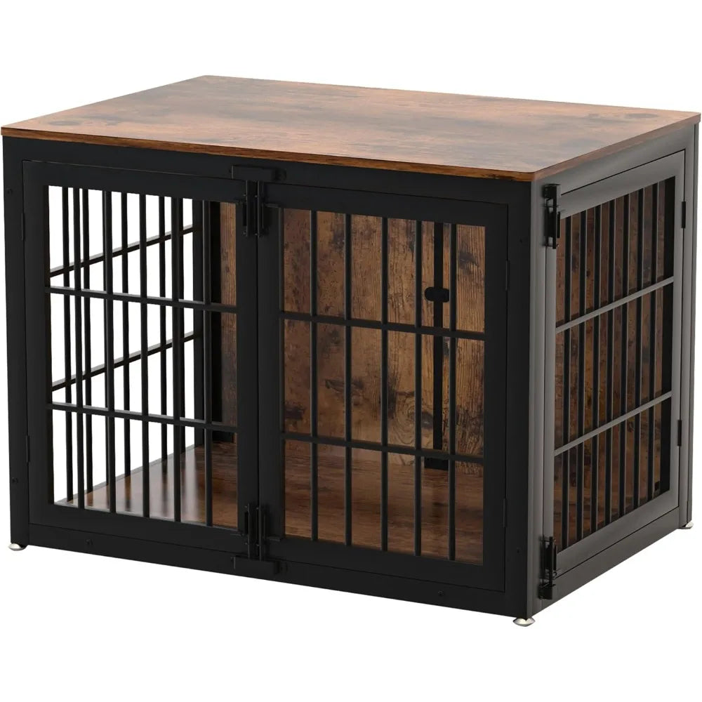 Heavy Duty Dog Crate Furniture, 41 Inch Wooden Dog Cage Kennel for Medium and Large Dogs, Decorative Pet House Furniture Indoor