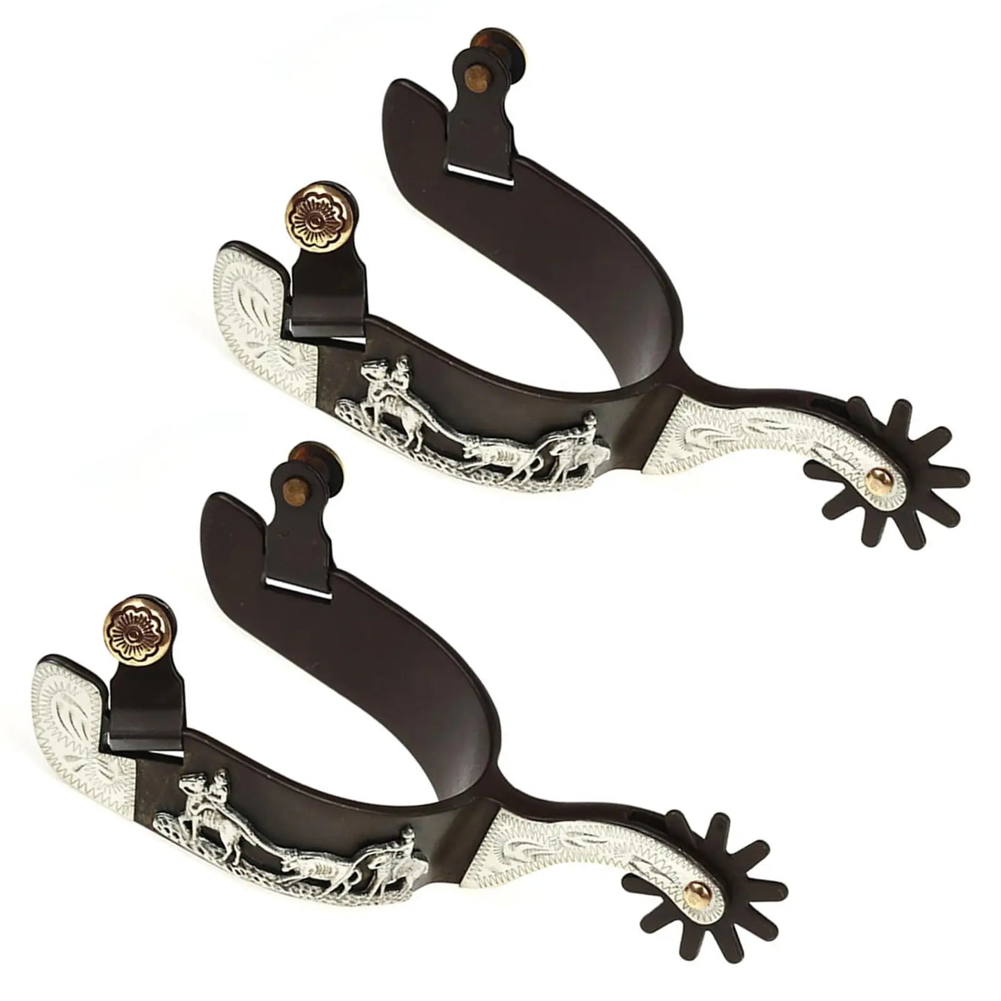 Mild Steel Horse Spur Western Boy Spur Mens Roping Spur with Gear Boot Decoration Horse Riding Accessories Enduring