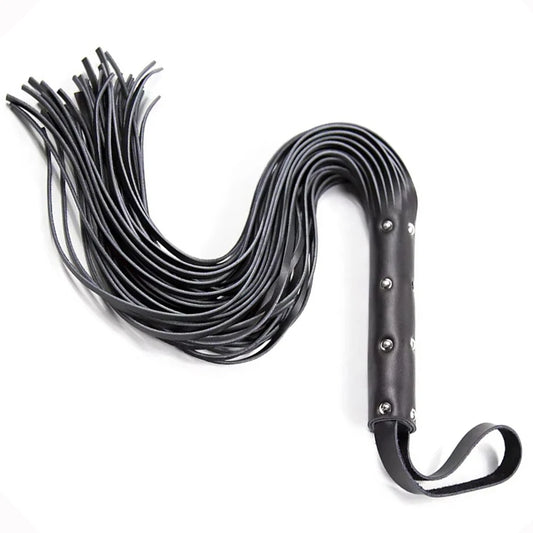 62.5CM Halloween Cosplay Cowhide Horse Whip with Leather Handle Riding Crop Whips