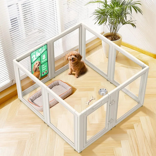Indoor Dog Playpen for Puppies and Small Dogs, 24 Inch, 8 Panels, White