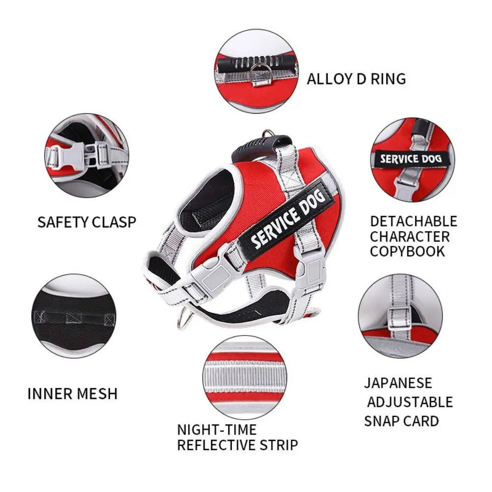 Chest Collars Adjustable Dog Harness Reflective Leash Set Reflective Vest Harness Adjustable Harness Outdoor Walking