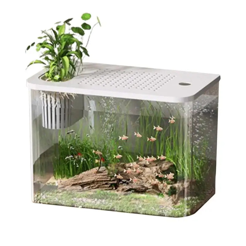 Betta Aquarium Tank Transparent Turtle Tank Aquarium Fish Bowls Small Aquariums Decorative Compact Tank For Turtle Breeding
