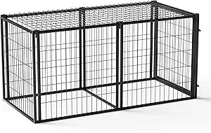63" Heavy Duty Dog Crate Large Dog cage Strong Metal Dog Kennels and Crates for Large Dogs Black.63 L x 29.9" W x 31.9" H.