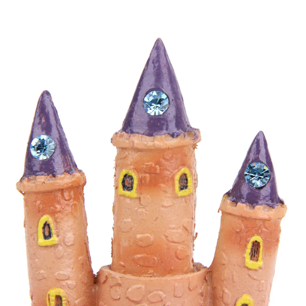 Fish Tank Decorations Small Castle Shape Ornament Non-toxic Resin Cartoon Castle Vivid Scenery for Fish Tank Aquarium Decor