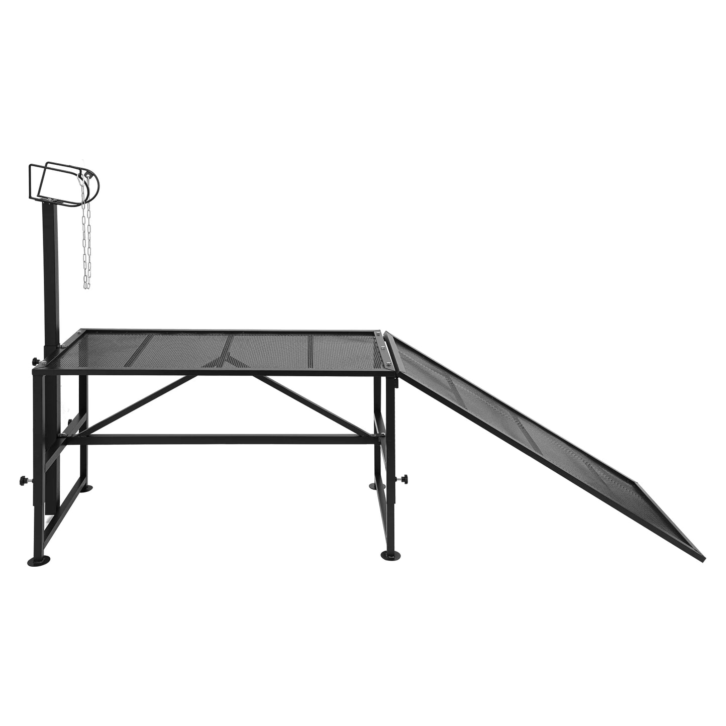 Goat Sheep Stand with Ramp| Adjustable Metal Livestock Milking and Shearing Stand| 47*23in, 500 lbs Load