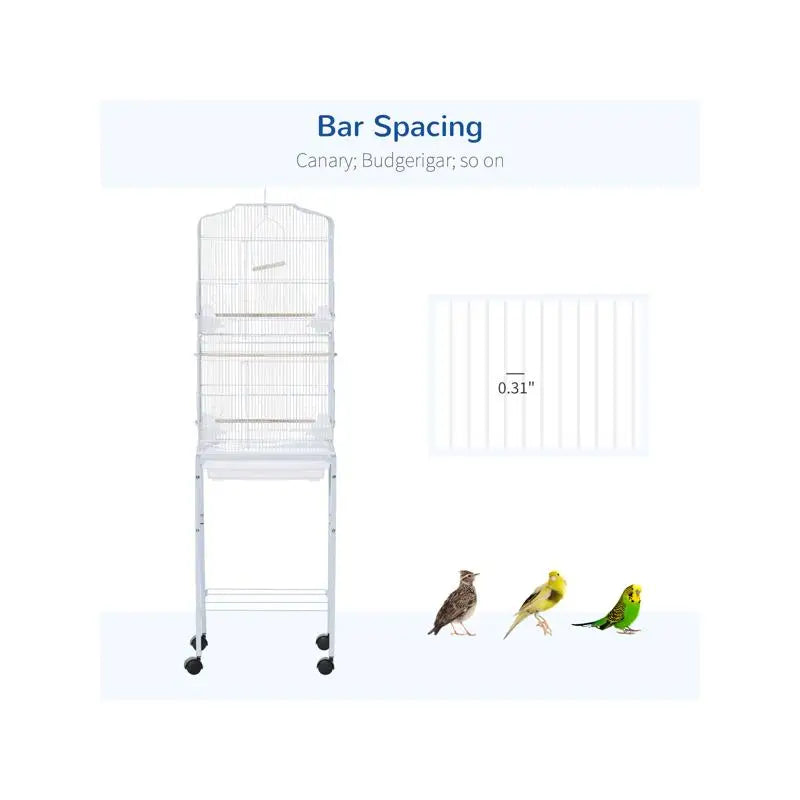 Bird Cage Starter Kit with Removable Rolling Stand for Easy Mobility and Convenience