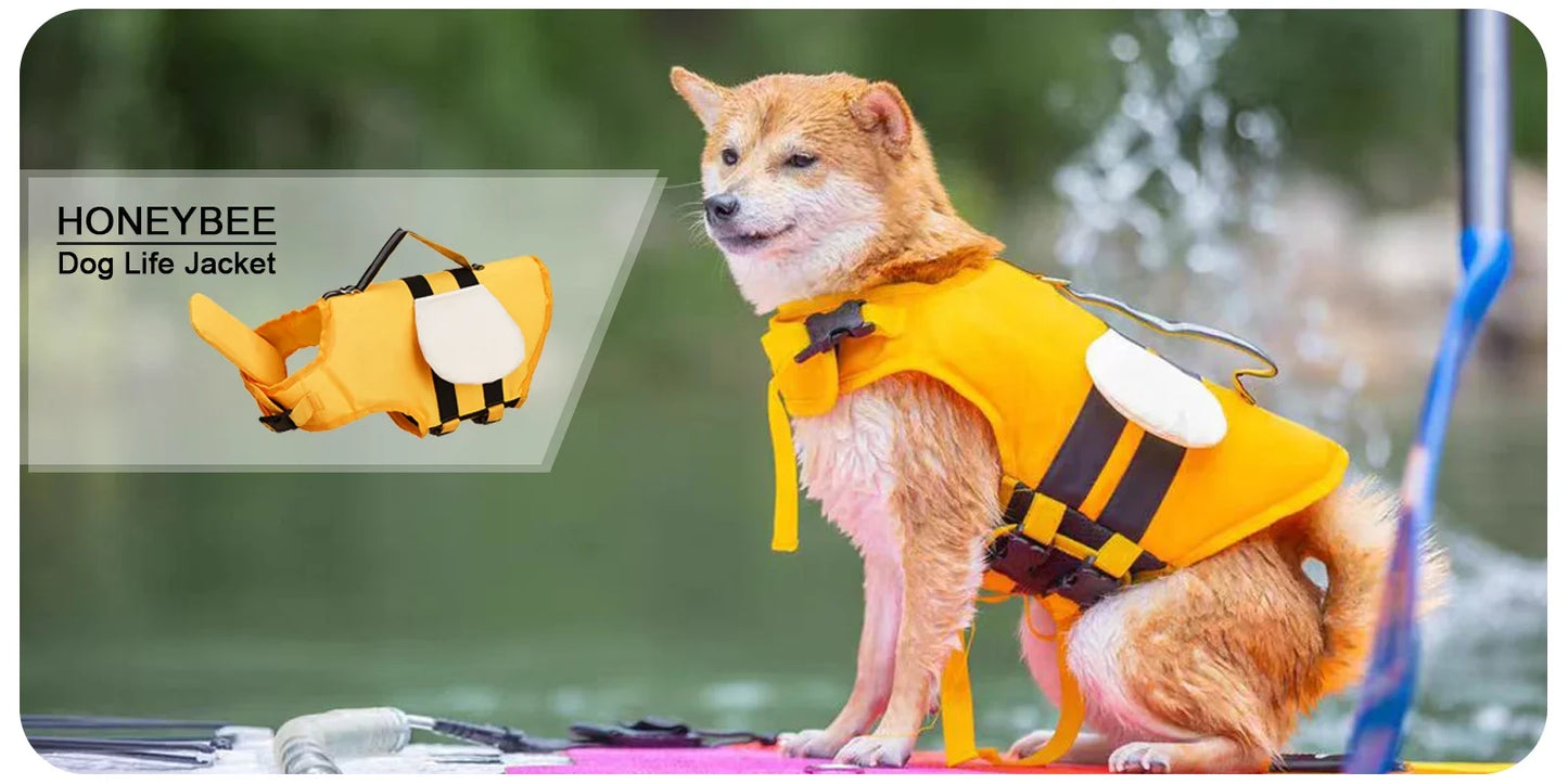 Dog Life Jacket Reflective Adjustable Dog Flotation Swim Vest Enhanced Buoyancy Summer Dog Sailboats Surfing Safety Vest