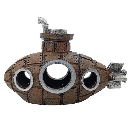 Aquarium Submarine Ornament Fish Shrimp Shelter Cave Creative Fish Hiding Submarine Ornaments for Themed Aquarium Landscaping