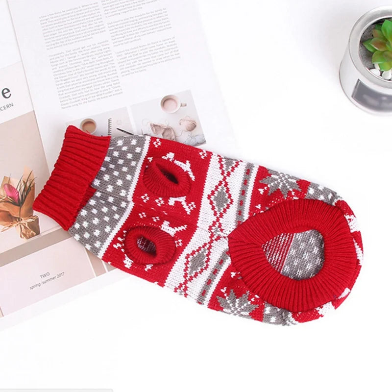 XS-XXL Christmas Pet Dog Sweaters Autumn Winter Warm Pet Cat Clothing for Small Large Dog Chihuahua Puppy Sweater Coat Outfit