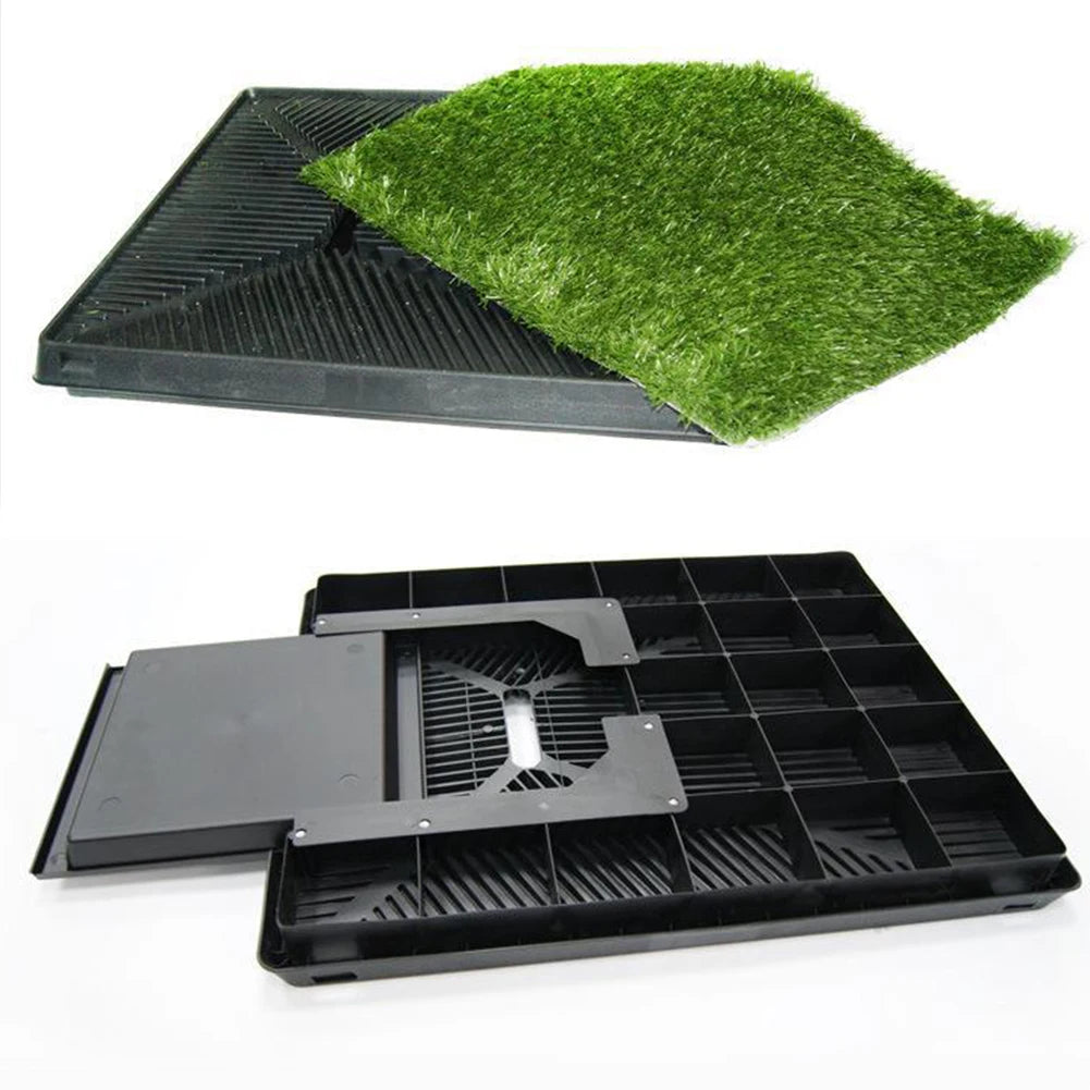 Dog Grass Pad with Large Tray Reusable Artificial Grass Training Pads Portable Dog Litter Box Ideal for Small and Medium Dogs