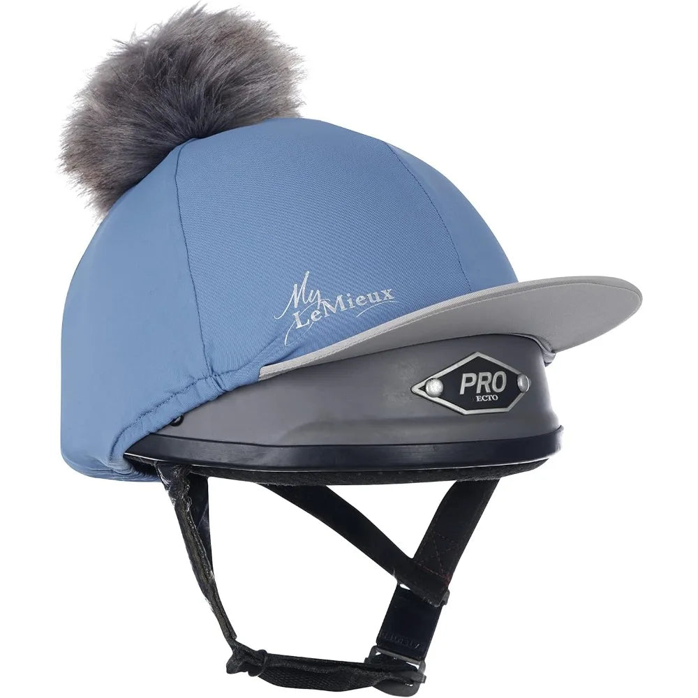 Pom Pom Horse Riding Hat Silk With Four Way Stretch