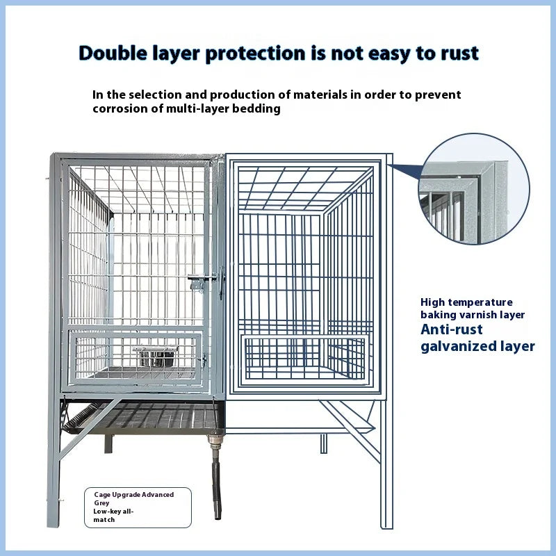 Bold Outdoor Pet Kennel for Medium Large Extra Large Dogs Including German Shepherds with Animal Pattern Tray