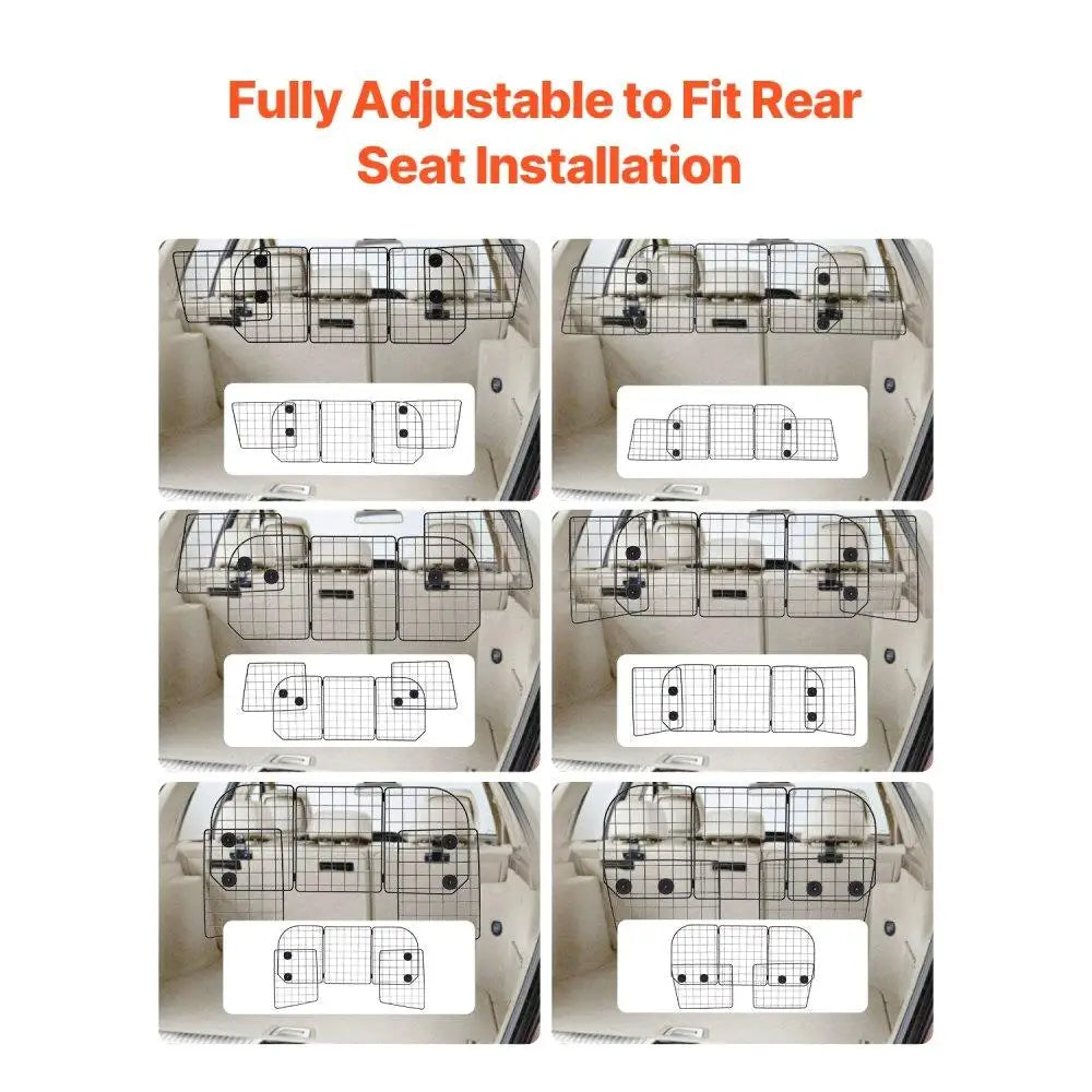 Adjustable Dog Car Barrier Trunk Area 38.5 to 61.6 Inches