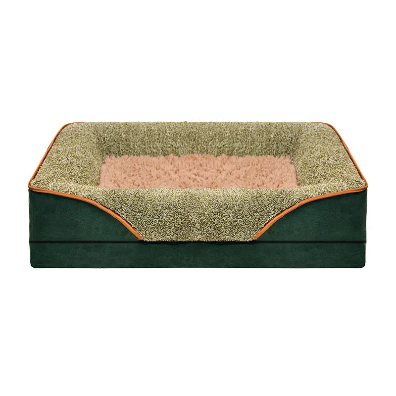 Removable washable pet dog sofa and dog bed for all seasons, pet bed sofa, comfortable and soft cat sofa bed with raised edges,