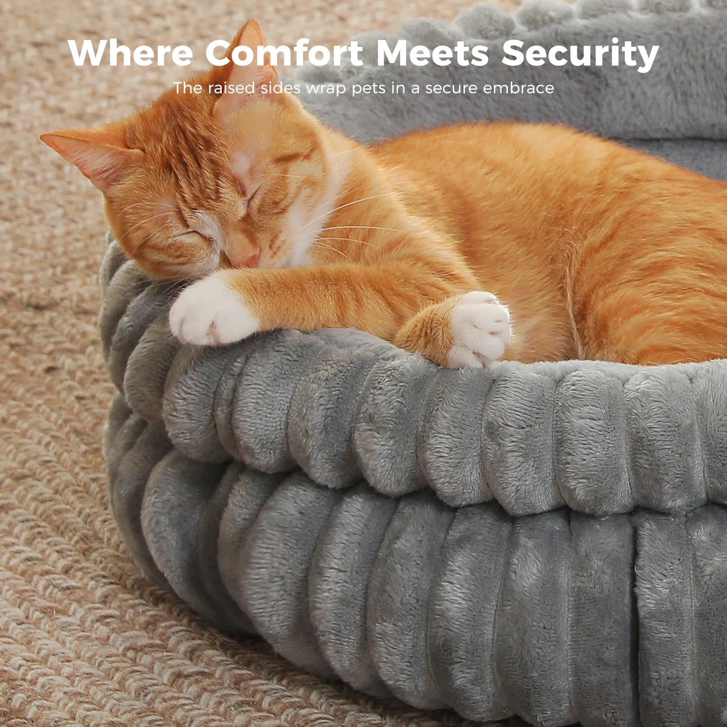 Dog Bed for Medium Dogs Cozy Cat Bed for Indoor Cats Washable Round Pet Bed House with Anti-Slip Bottom Suitable for All Seasons