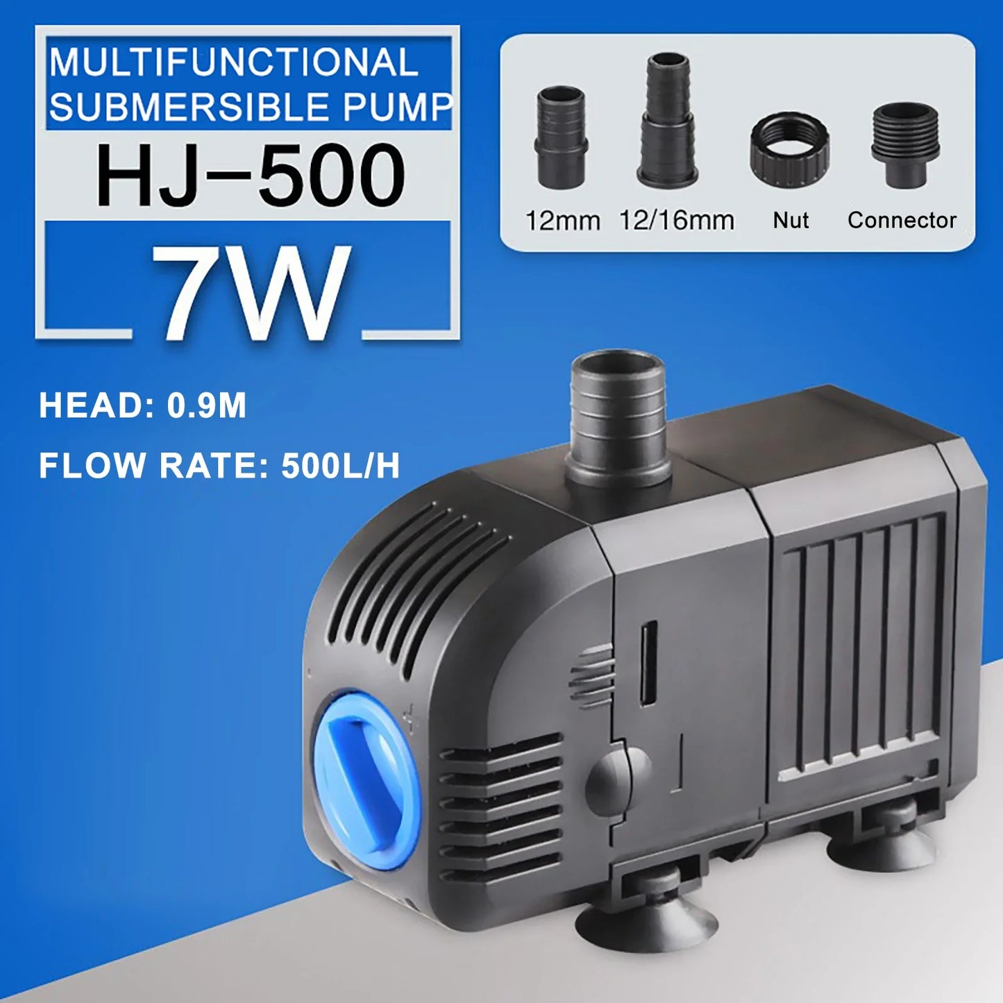 500—3000L/H Intelligent Fish Pond Aquarium Water Pump 220-240V 50Hz Ultra-Quiet Fish Tank Fountain Water Fountain Pump Filter