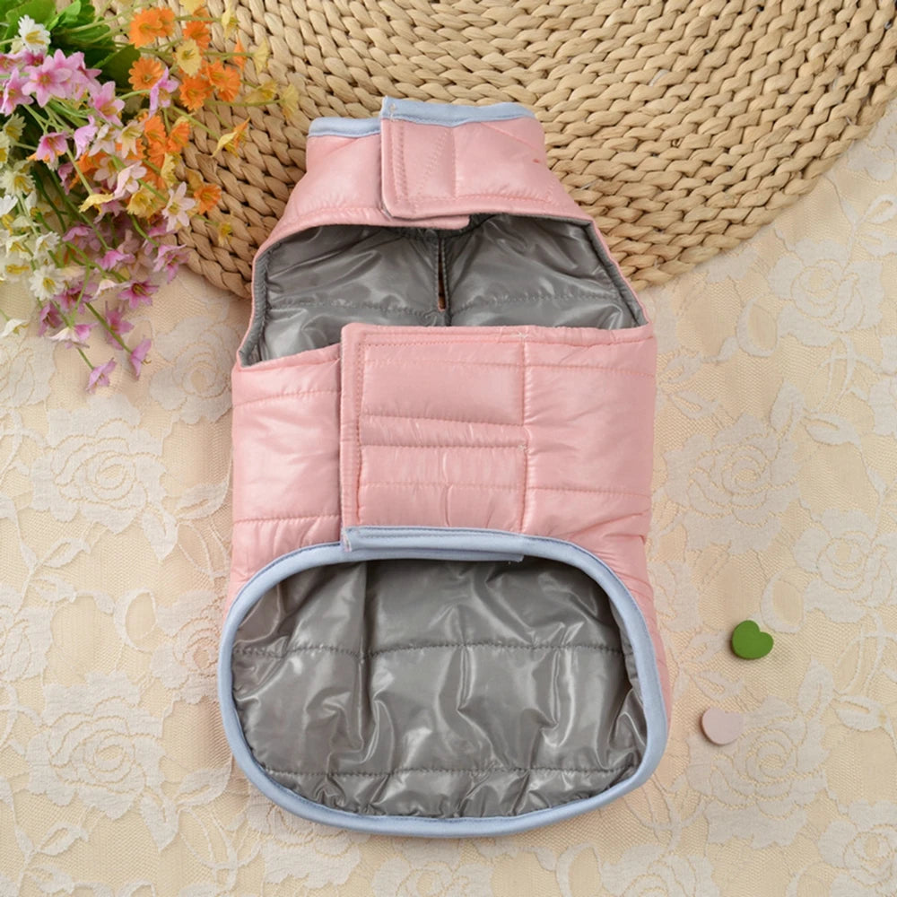 Reversible Dog Coat Double Side Wear Dog Vest Jacket Waterproof Winter Dog Coat Cold Weather Pet Outfit for Small Medium Dogs
