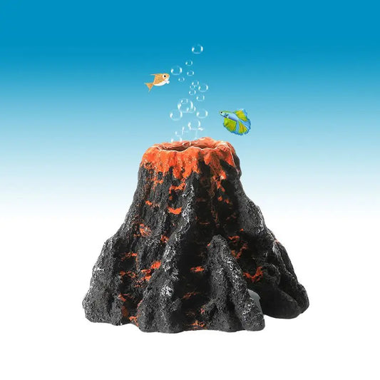 Fish Tank Decoration Aquarium Volcano Shape Air Bubble Stone Resin Oxygen Pump Decoration Ring Stone Tank Plate Air Pump