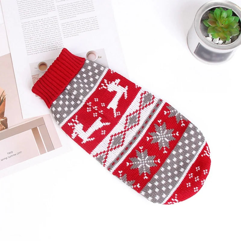 XS-XXL Christmas Pet Dog Sweaters Autumn Winter Warm Pet Cat Clothing for Small Large Dog Chihuahua Puppy Sweater Coat Outfit