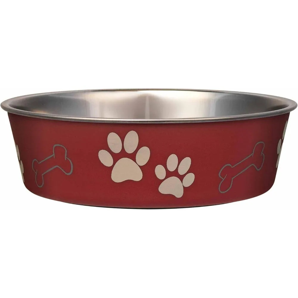 Bella Dog Bowls- Stainless Steel Dog & Cat Bowls - Spill Proof Dog Food Bowl, Cat Bowl, Puppy Essentials & Pet Supplies Great f