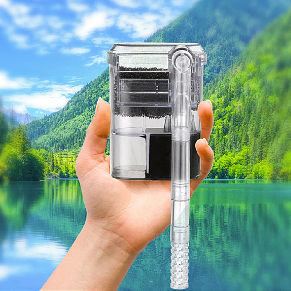 Fish Tanks Suspended Filter 2.5W 250H/L Hang Up Filter Oxygen Water Pump USB Mini Filter Aquarium Fish Tank Filter Water Purifie