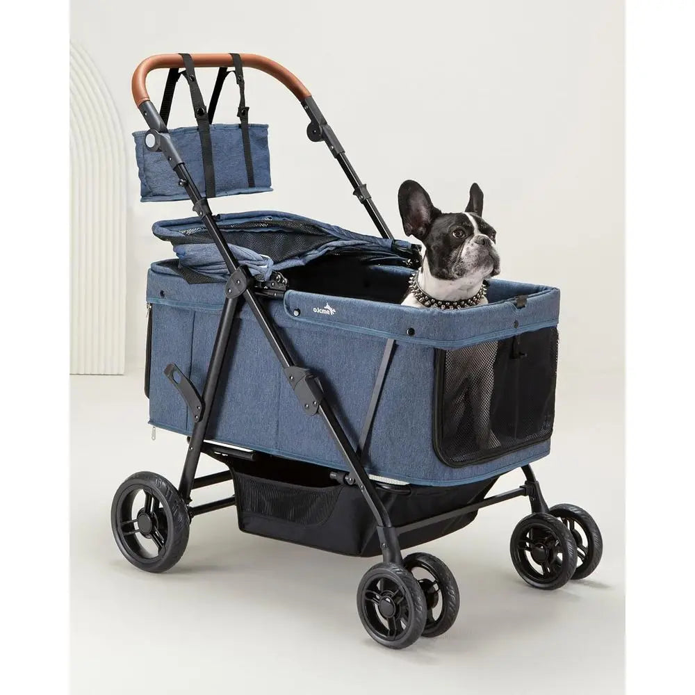 Extra Large Foldable Pet Stroller for Dogs 20-132 lbs, Ventilated, Suitable for 2 Small Dogs, Pink or Navy