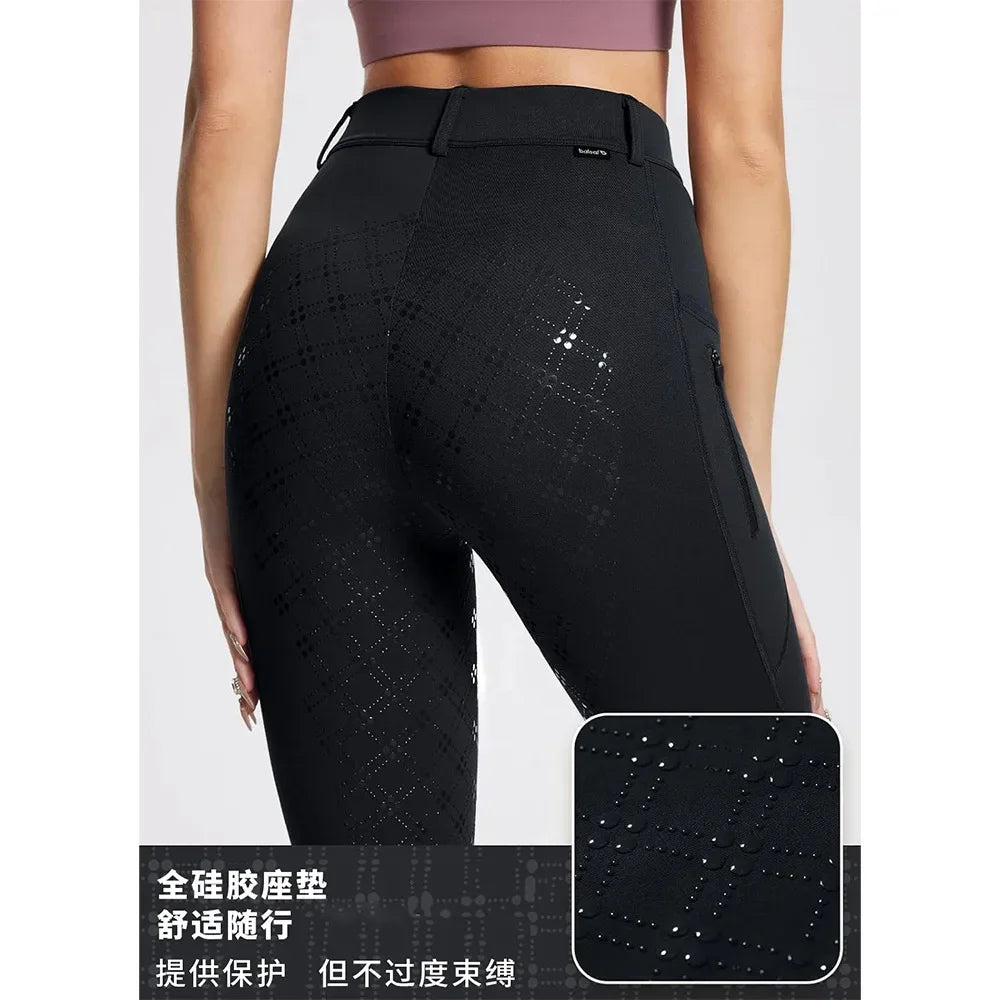 Padded breeches silicone non-slip wear-resistant elastic equestrian trousers autumn and winter riding thickened