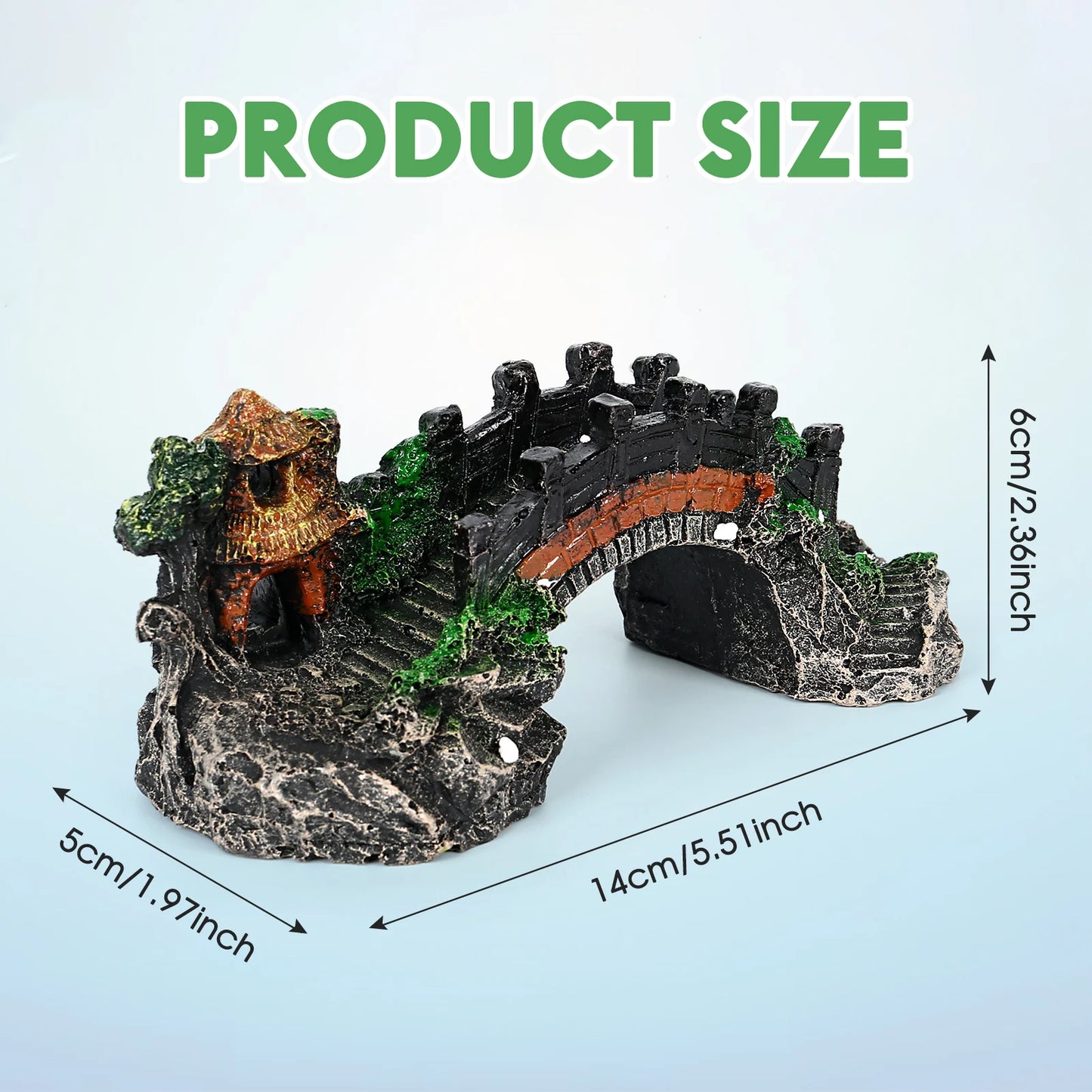 Resin Bridge Aquarium Ornament Small Delicate Bridge Aquarium Ornament for Garden Ornament Fish Tank Accessories