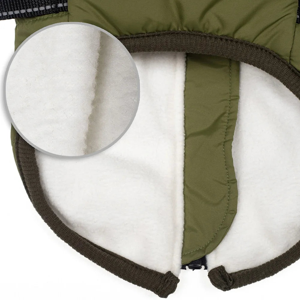 Pet Dog Jacket With Harness Winter Warm Dog Clothes For Labrador Waterproof Big Dog Coat Chihuahua French Bulldog Outfits