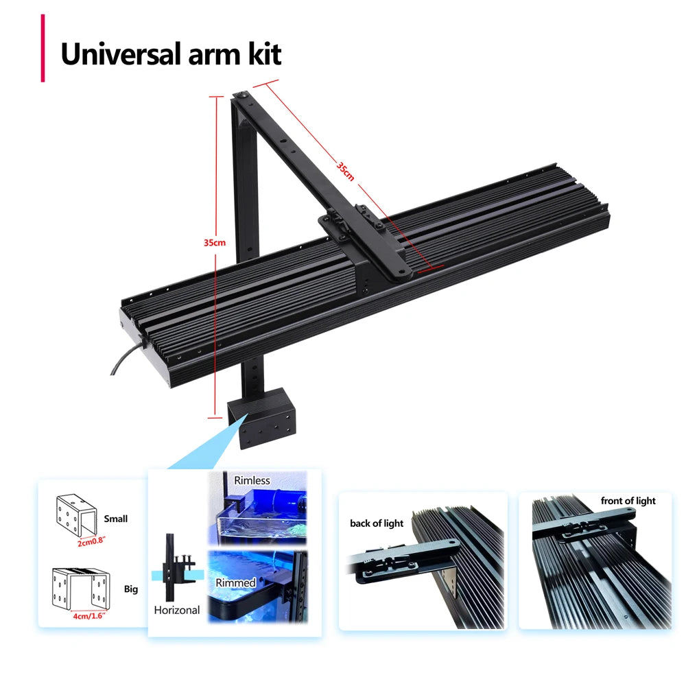 PopBloom H54 WiFi Dimmable LED Aquarium Light, Smart App Control, Suitable for 60-80cm Fish Tanks (With Arm Kit)