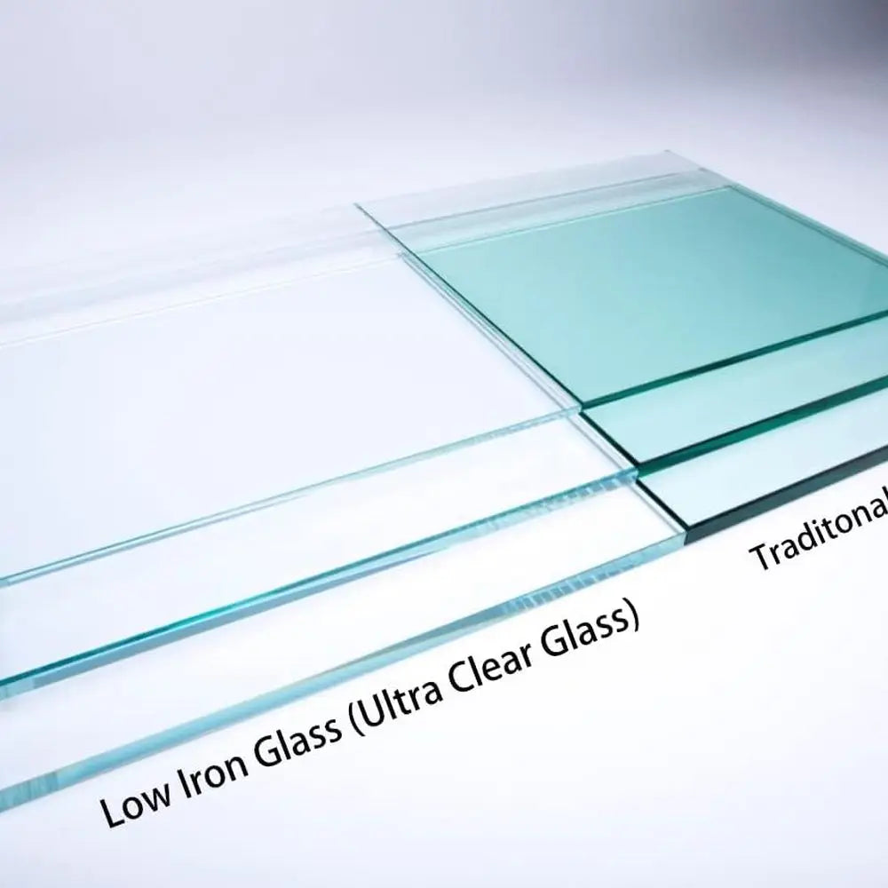 Curved Corner Saltwater Aquarium Rimless Low Iron Aquarium Marine Fish Tank Reef Tank with Lid, Protein Skimmer, LED Light, Filt