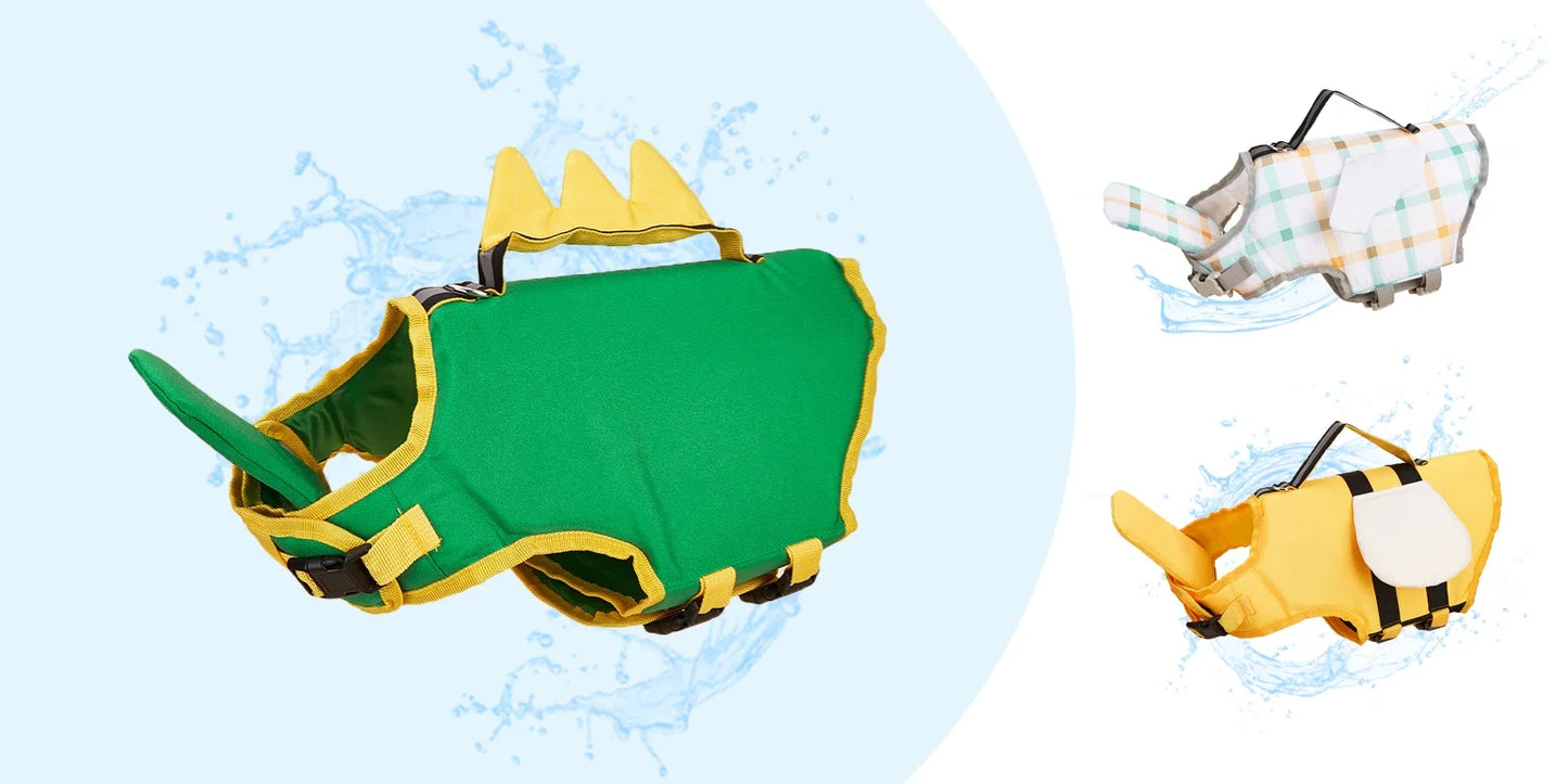 Dog Life Jacket Reflective Adjustable Dog Flotation Swim Vest Enhanced Buoyancy Summer Dog Sailboats Surfing Safety Vest