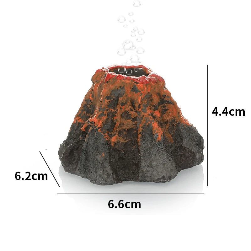 Fish Tank Decoration Aquarium Volcano Shape Air Bubble Stone Resin Oxygen Pump Decoration Ring Stone Tank Plate Air Pump