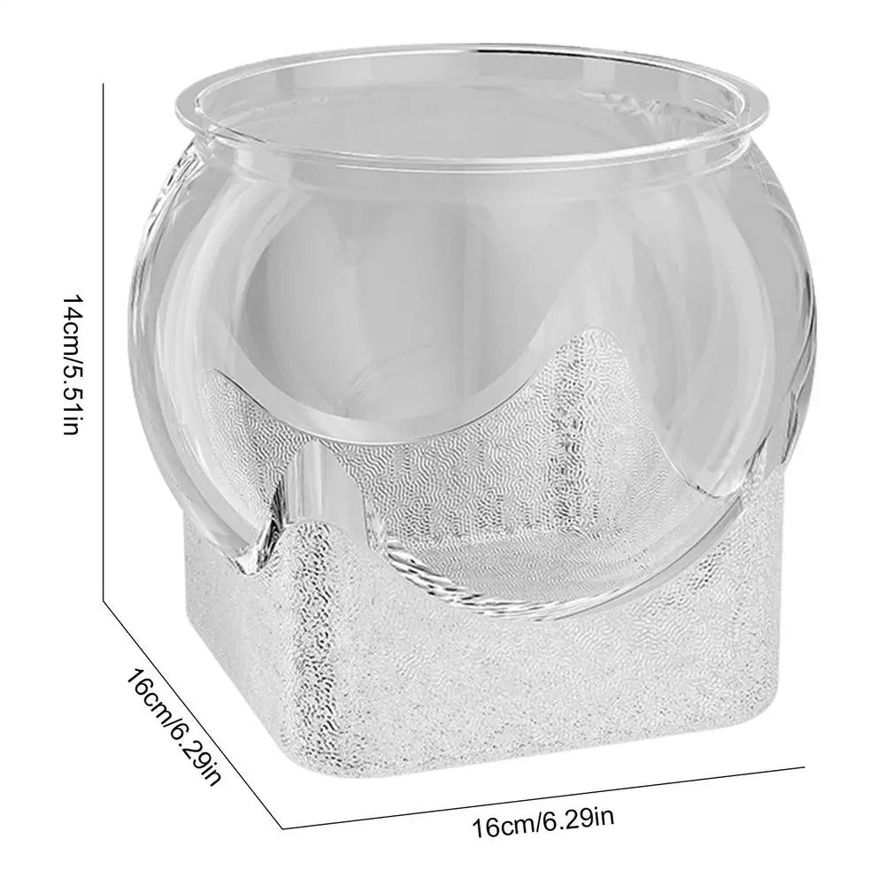 Ultra Clear Round Fish Bowl Plastic Removable Desktop Fish Tank 360-Degree View Desktop Small Aquarium Tabletop Ornament
