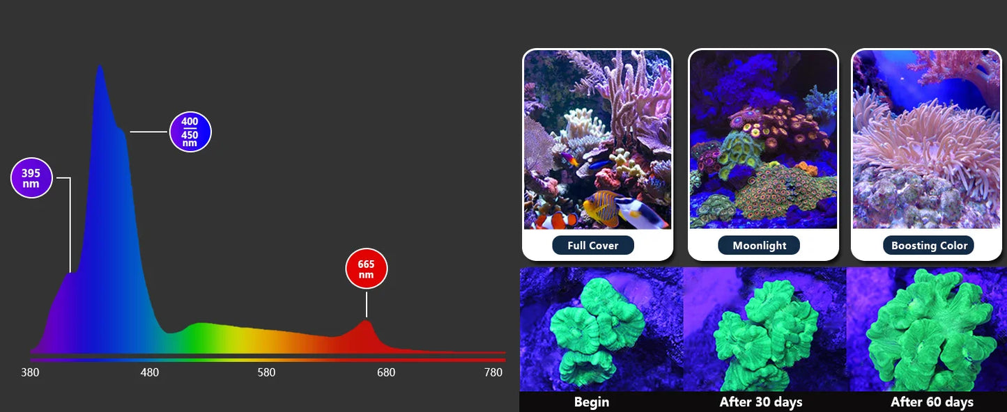 PopBloom H75 WiFi Dimmable LED Aquarium Light, Smart App Control, Suitable for 150-200cm Fish Tanks (With Hang Kit)