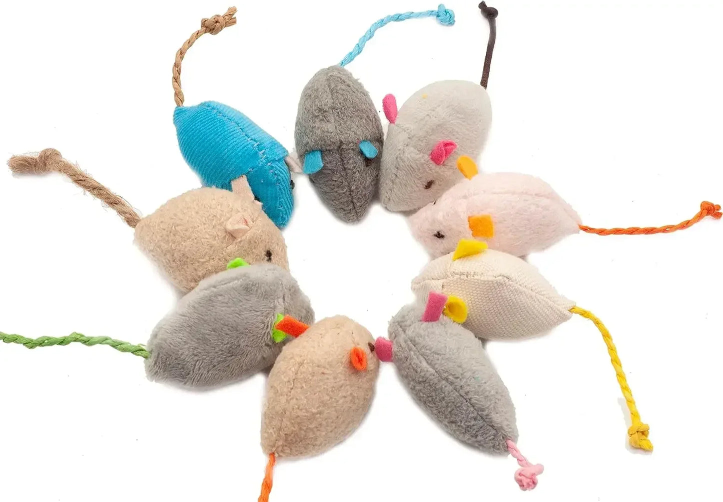 12pcs Rattle Cat Mouse Toys Also Prefilled Catnip Faux Fur Cat Mice Toys Interactive Cat Game Catnip Toys for Indoor Cats toy