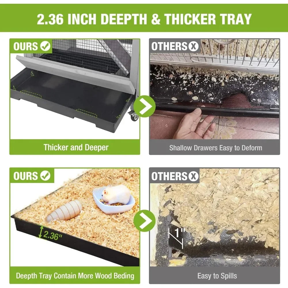 5-layer Small Animal Cage, Suitable for Chinchillas, Hedgehogs, Squirrels, Chameleons, Lizards, Gerbils, Bite-proof