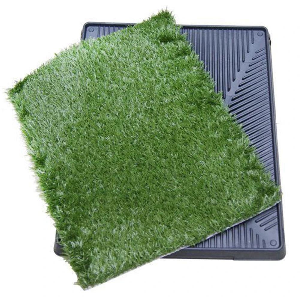 Dog Grass Pad with Large Tray Reusable Artificial Grass Training Pads Portable Dog Litter Box Ideal for Small and Medium Dogs