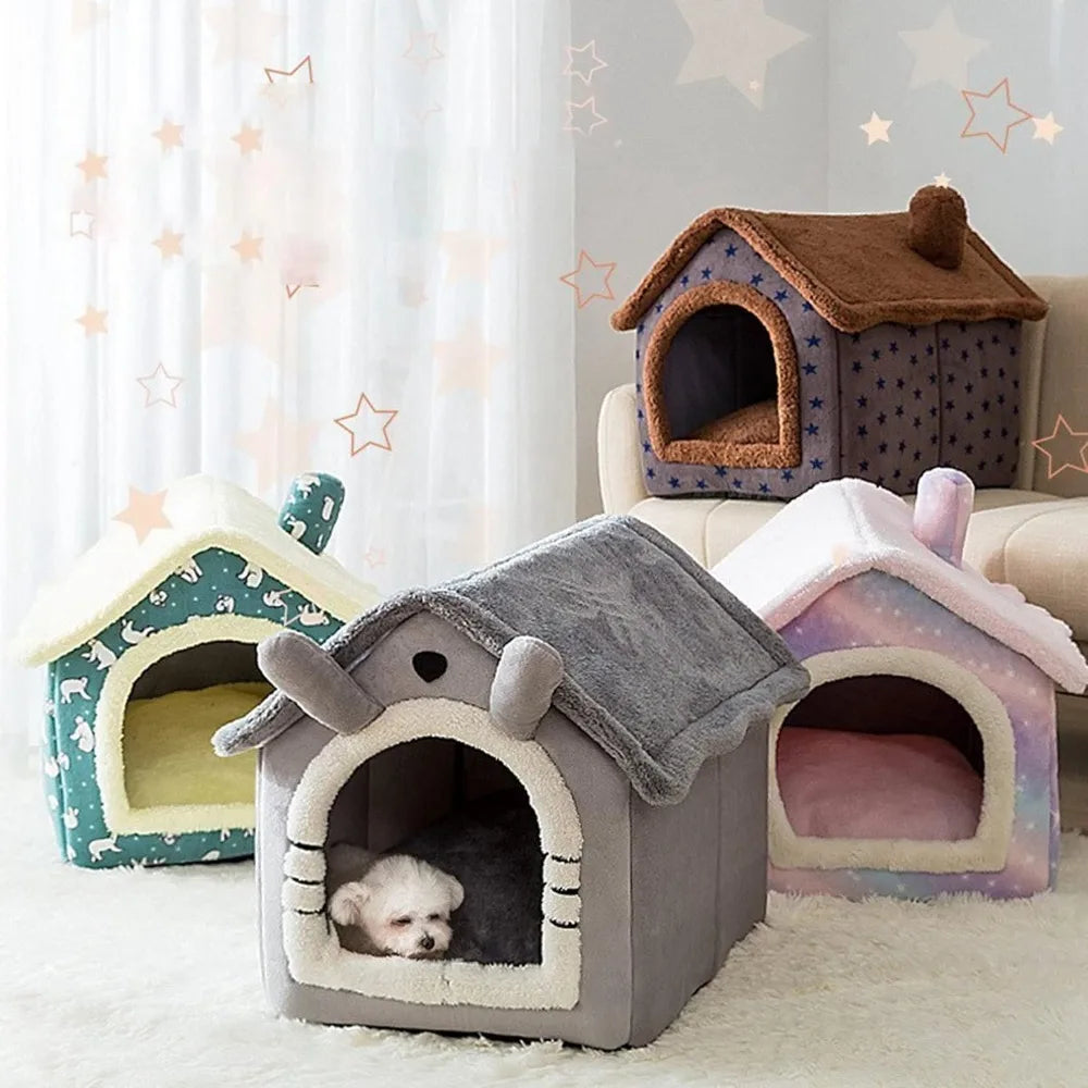 Dog Houses Soft Indoor Enclosed Tent Huts Warm Cave Dog Kennel House Type Winter Warm Small Dog Teddy Four Seasons Universal Rem