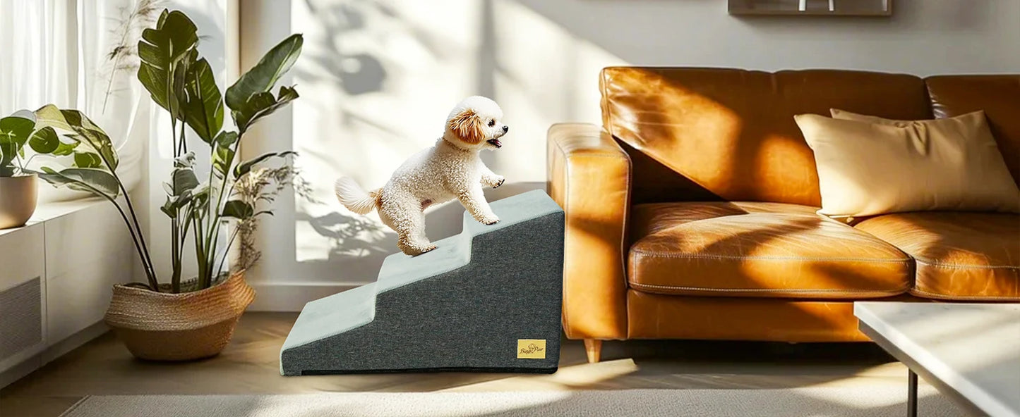 Pet 3/4 Step Stair Dog Cat Ramp Ladder High-Density Foam Sponge Dogs Sofa Removable and Washable Training Pet Ramp Stairs