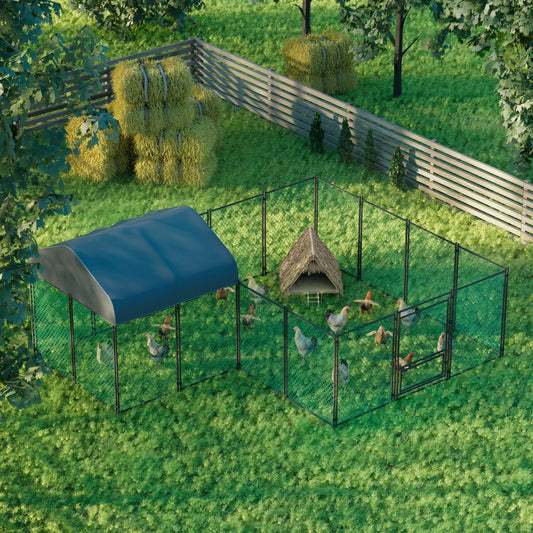 Large Walk-in Chicken Run Coop Cage Hens Rabbit Ducks Chickens Poultry Pen for Outside Yard Farm