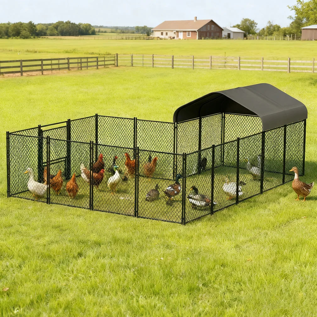 Large Walk-in Chicken Run Coop Cage Hens Rabbit Ducks Chickens Poultry Pen for Outside Yard Farm
