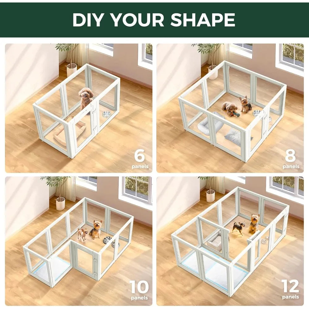 Indoor Dog Playpen for Puppies and Small Dogs, 24 Inch, 8 Panels, White